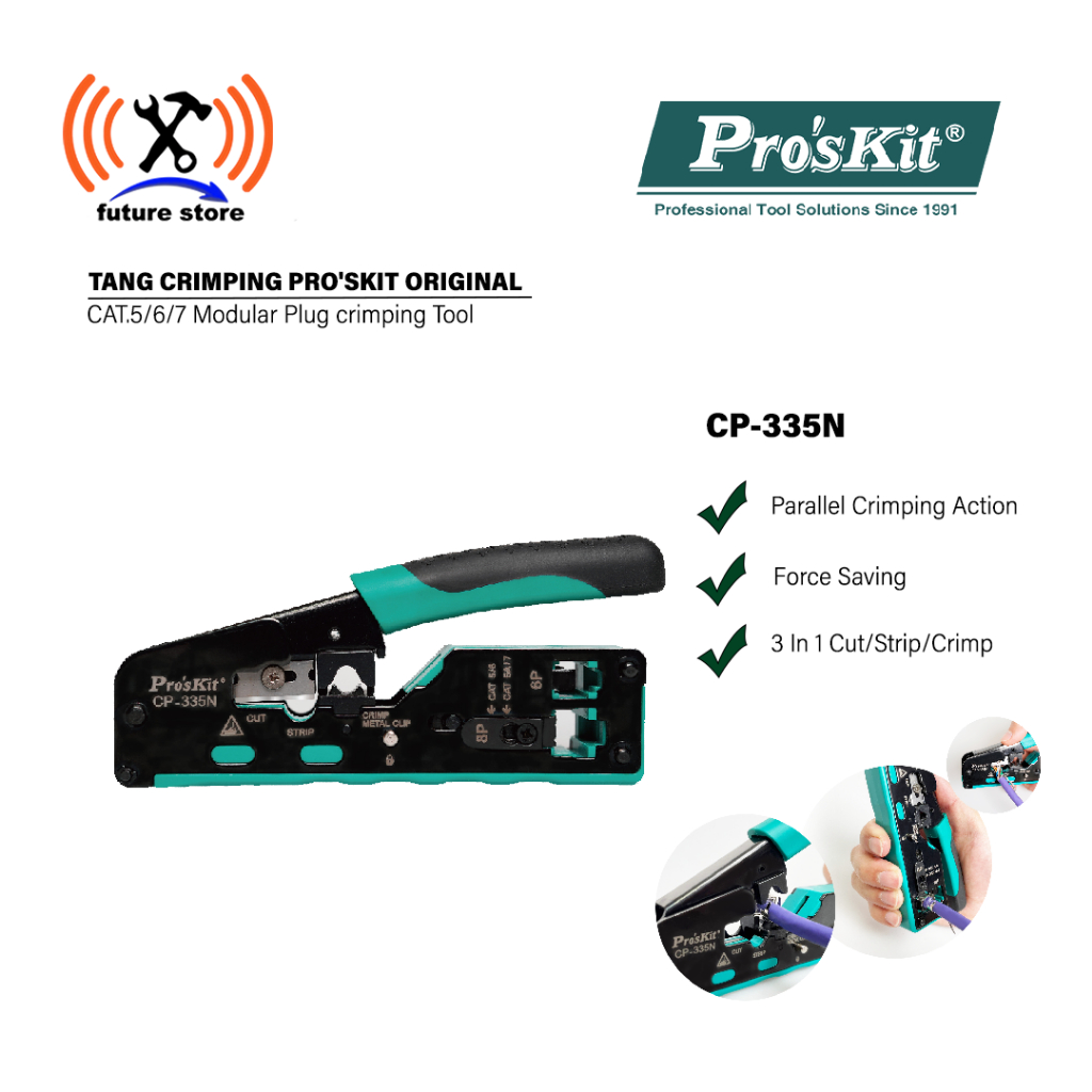 PRO'SKIT CP-335N TANG CRIMPING ORIGINAL-CAT.5/6/7 Modular Plug crimping Tool