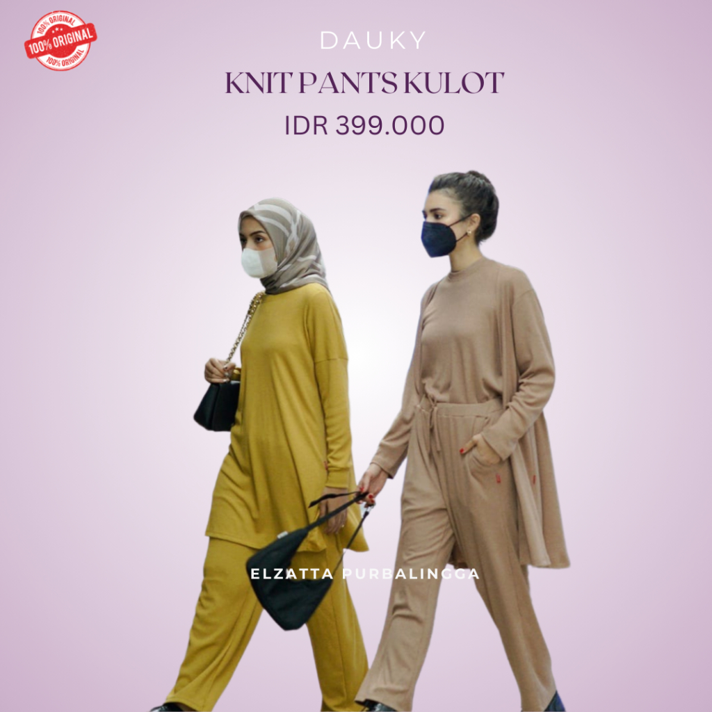 Dauky Knit Pants Kulot Celana Panjang Wanita Bahan Knit Nyaman Dipakai Dauky