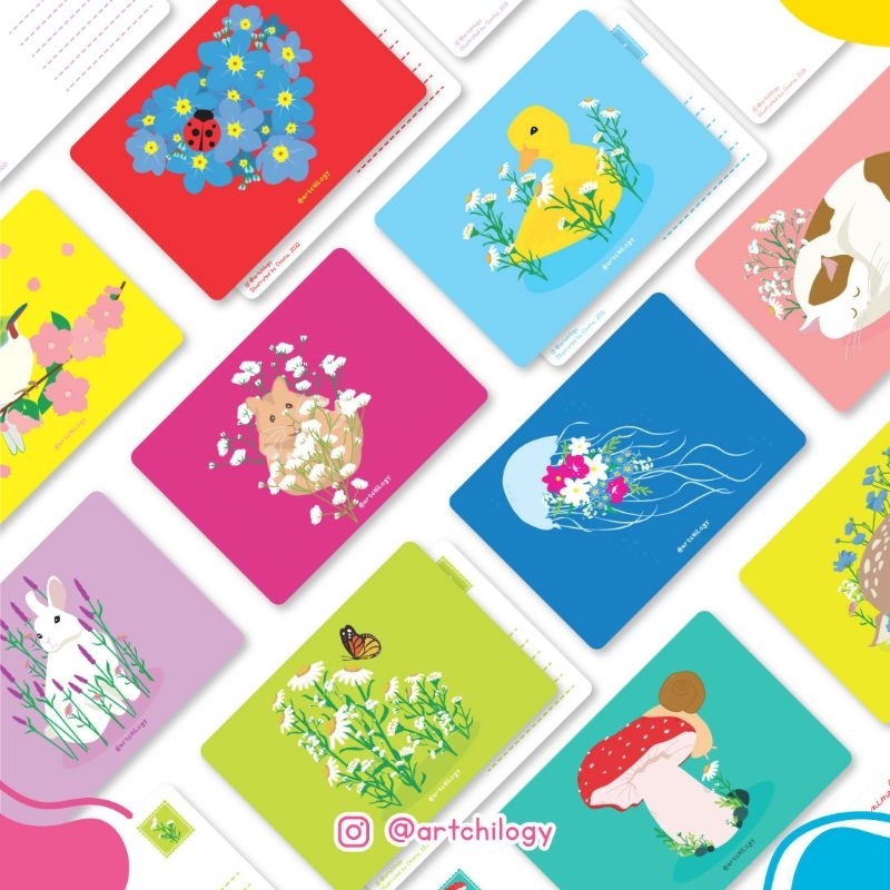 

ARTCHILOGY - Animals & Flowers Postcard