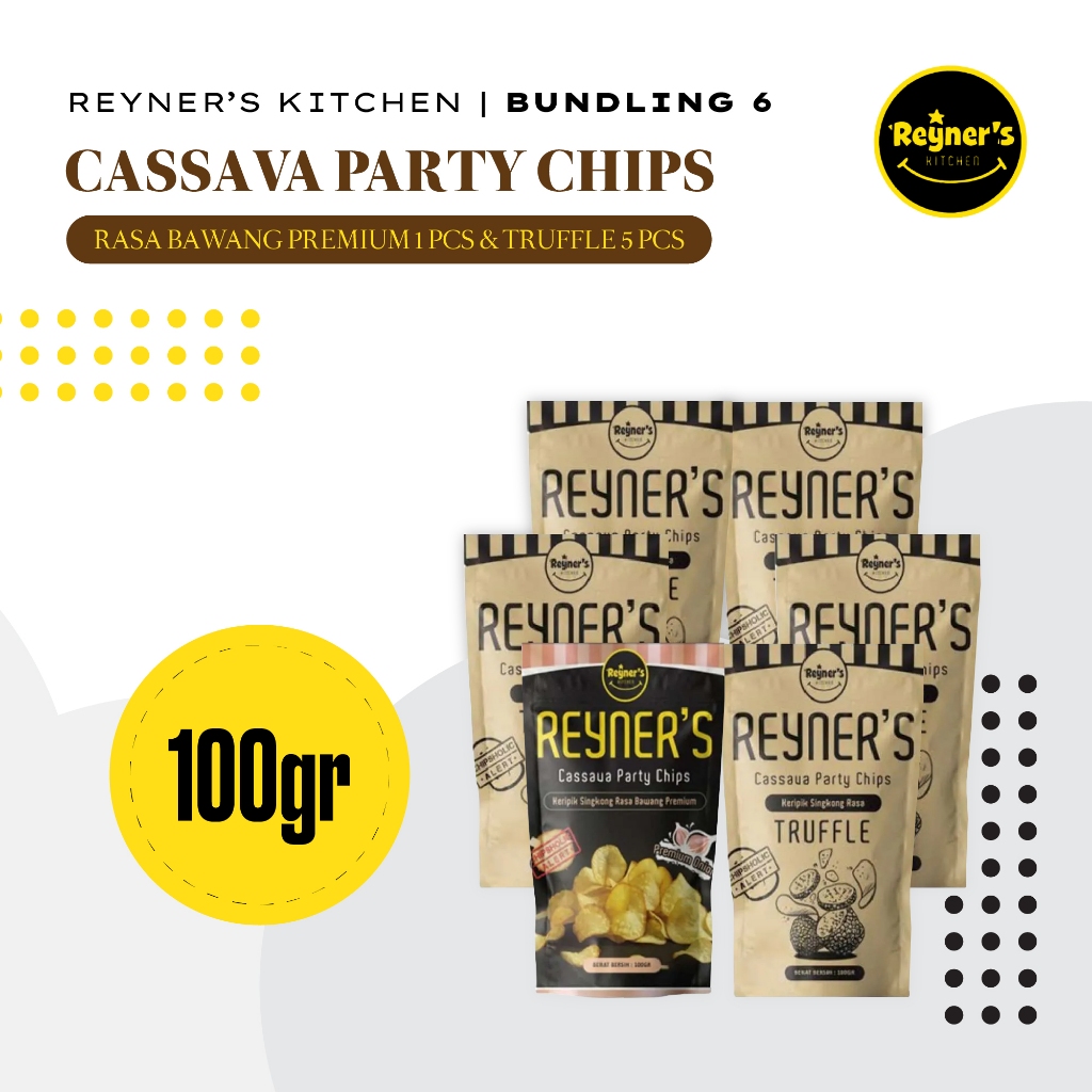 

Reyner's Bundling 6 (1 Onion Cassava Chips and 5 Truffle Crispy Cassava Chips)
