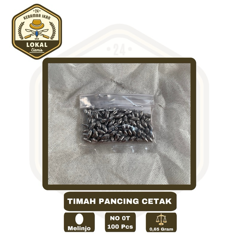 Timah pancing Bandul Kerucut no 0T Isi 100pcs  | Pancing Timah Mancing Laut - Timah Pemberat Pancing