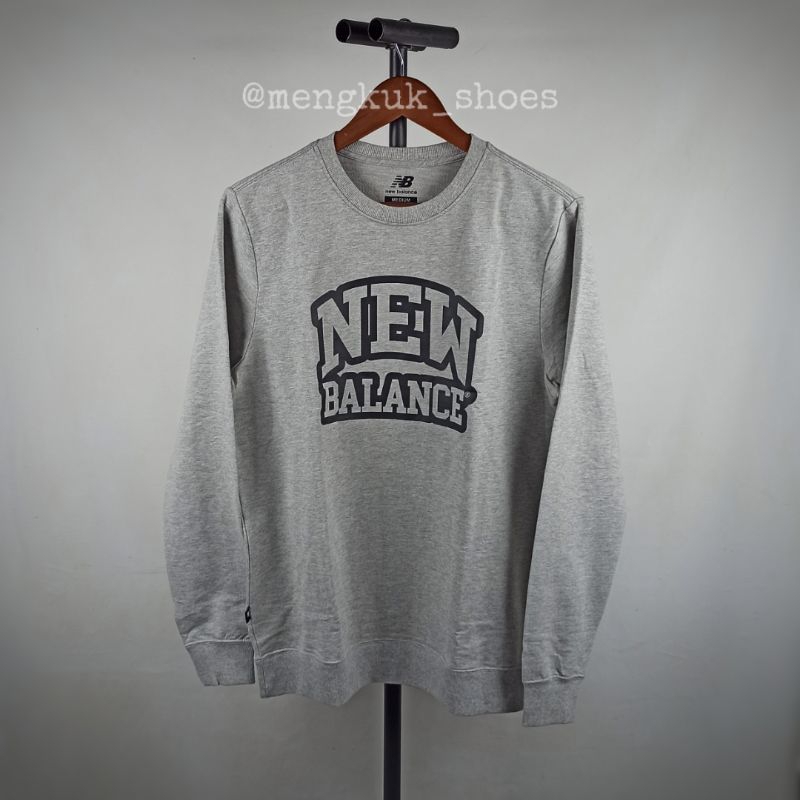 Jaket New NB Varsity Logo Crew Original 100% GREY - JACKET NB BALANCE SWEATER CREWNECK