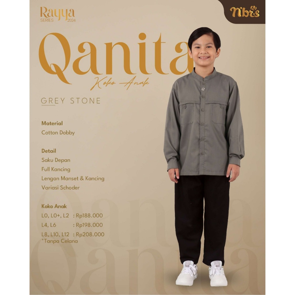 Nibras Qanita Koko Anak Greystone Lengan Panjang