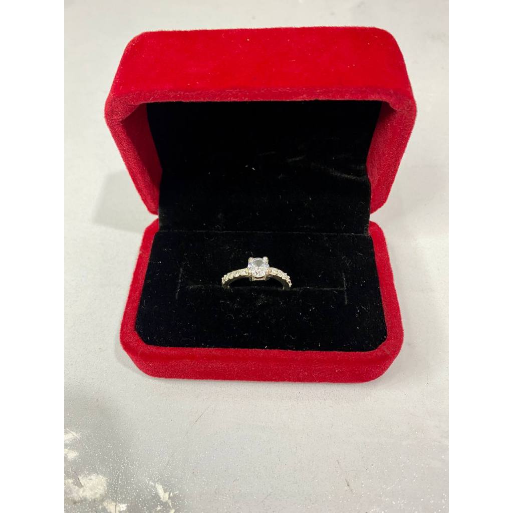Cincin Solitare Mata Satu Perak Asli Silver 925 - Cincin Perak Wanita Anti Karat