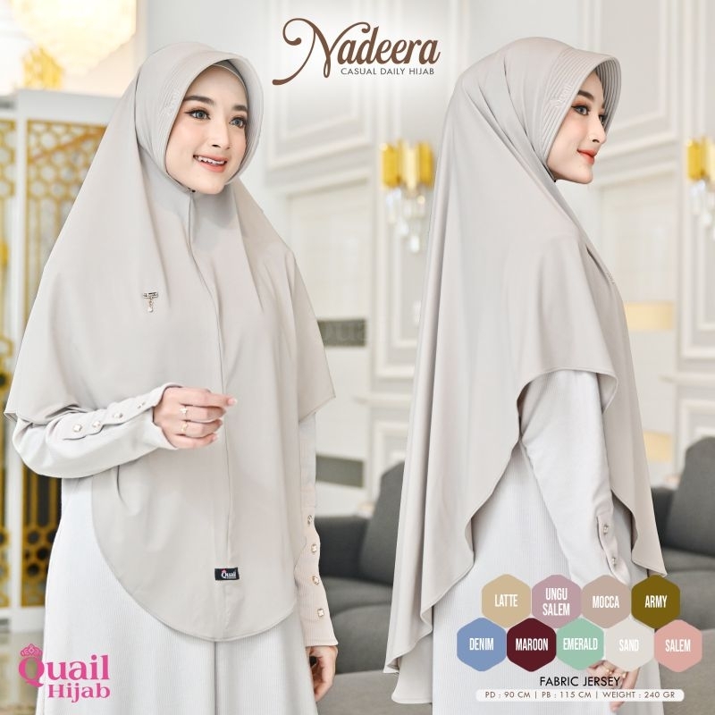 🆕 Nadeera Quail " Bergo Hijab Jumbo ❤️