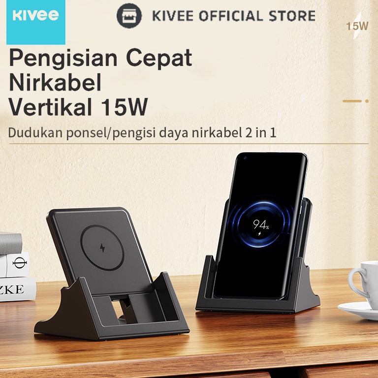 Oke Pr KIVEE Charger fast charging Wireless 15W Qi For Android  IOS