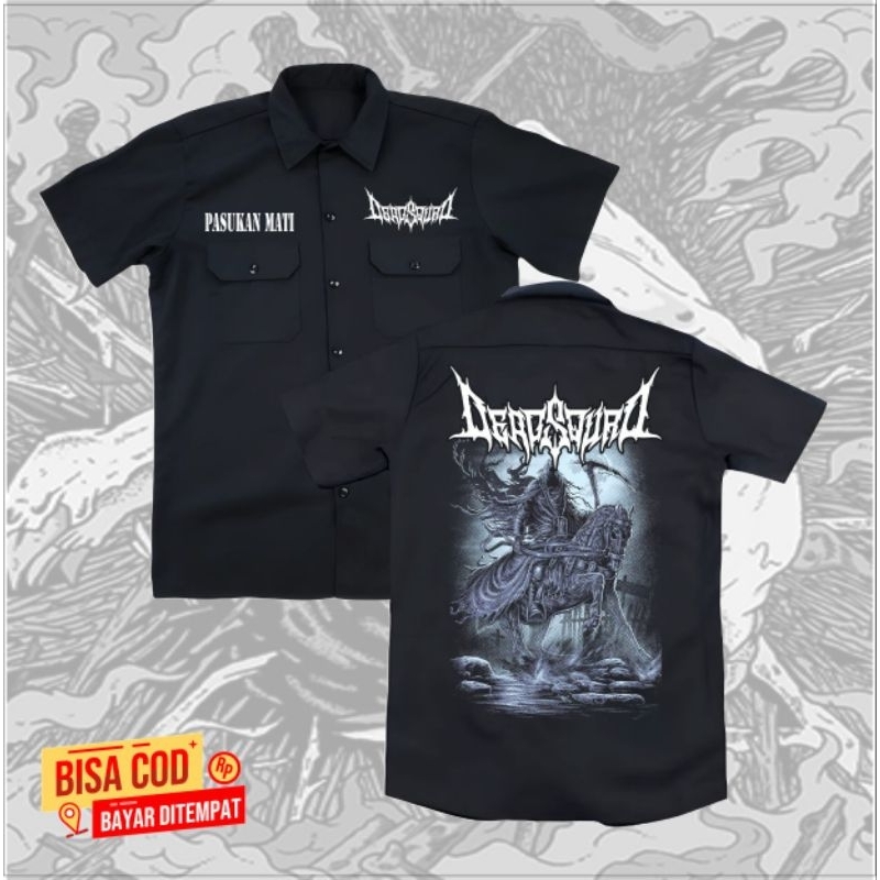 kemeja WORKSHIRT band METAL DEADSQUAD original distro - kemeja pendek METAL PASUKAN MATI DEADSQUAD o