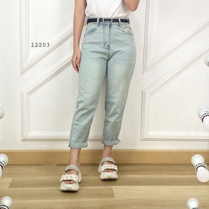 12203 Celana Jeans Basic Polos Panjang Baggy Jeans Shared Design Kekinian Premium Wanita Jeans Panja