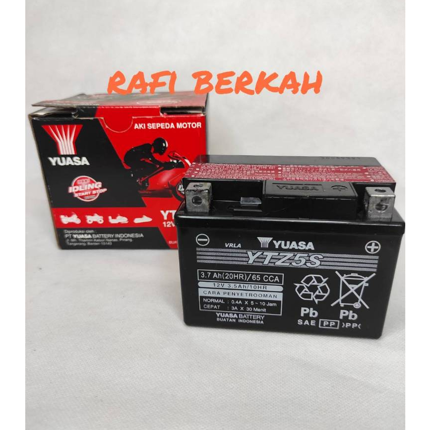 AKI Motor Untuk Honda Beat,Scoopy YUASA YTZ5S Aki Kering