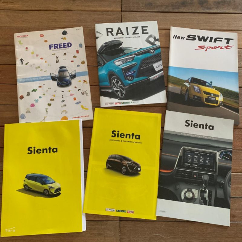 15 Brosur Katalog JDM Sienta Raize Freed Escudo Swift  Landcruiser