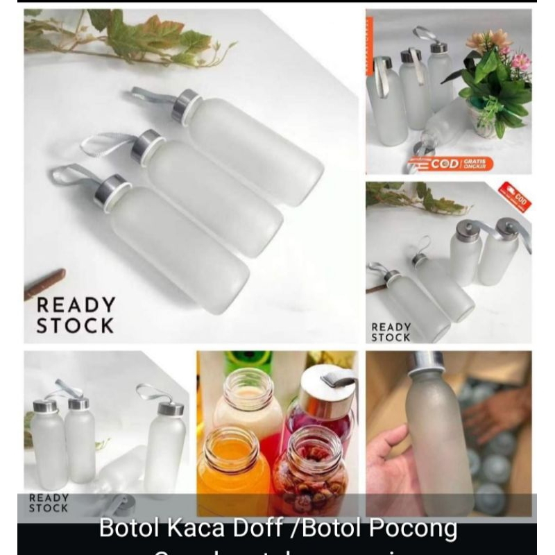 botol minum kaca doff