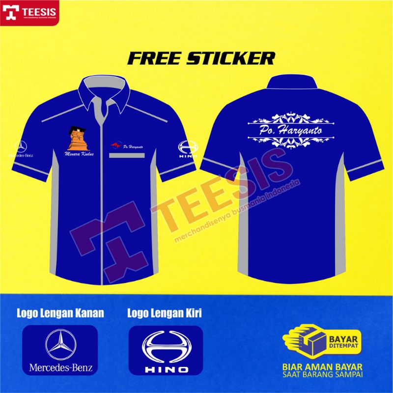 Kemeja Pria Kemeja Cowok Bus mania Bismania PO Haryanto Mercedes Benz