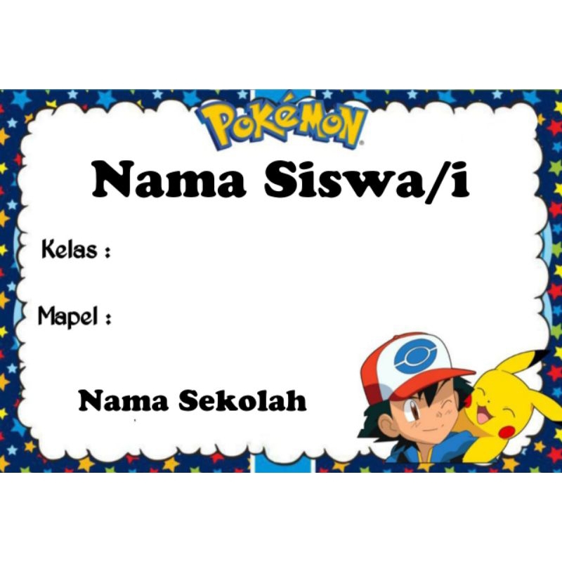 

(Isi 50 pcs) STIKER LABEL BUKU MOTIF POKEMON