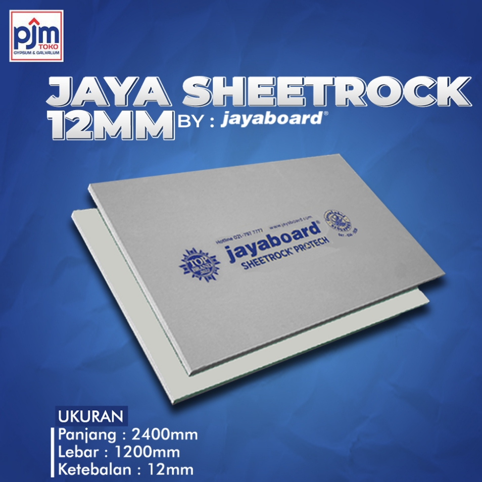 Gypsum Jaya 12mm / Gipsum Jayaboard / Papan Jaya 120 x 240cm Plafon