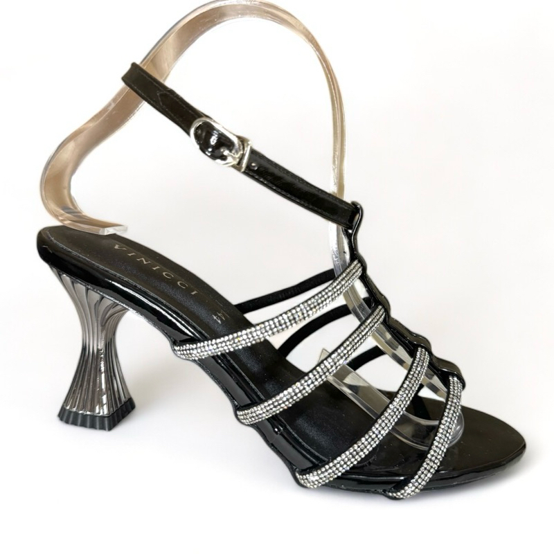 VINICCI HIGH HEELS WANITA TALI GLITTER TINGGI 9cm HEELS PESTA WANITA