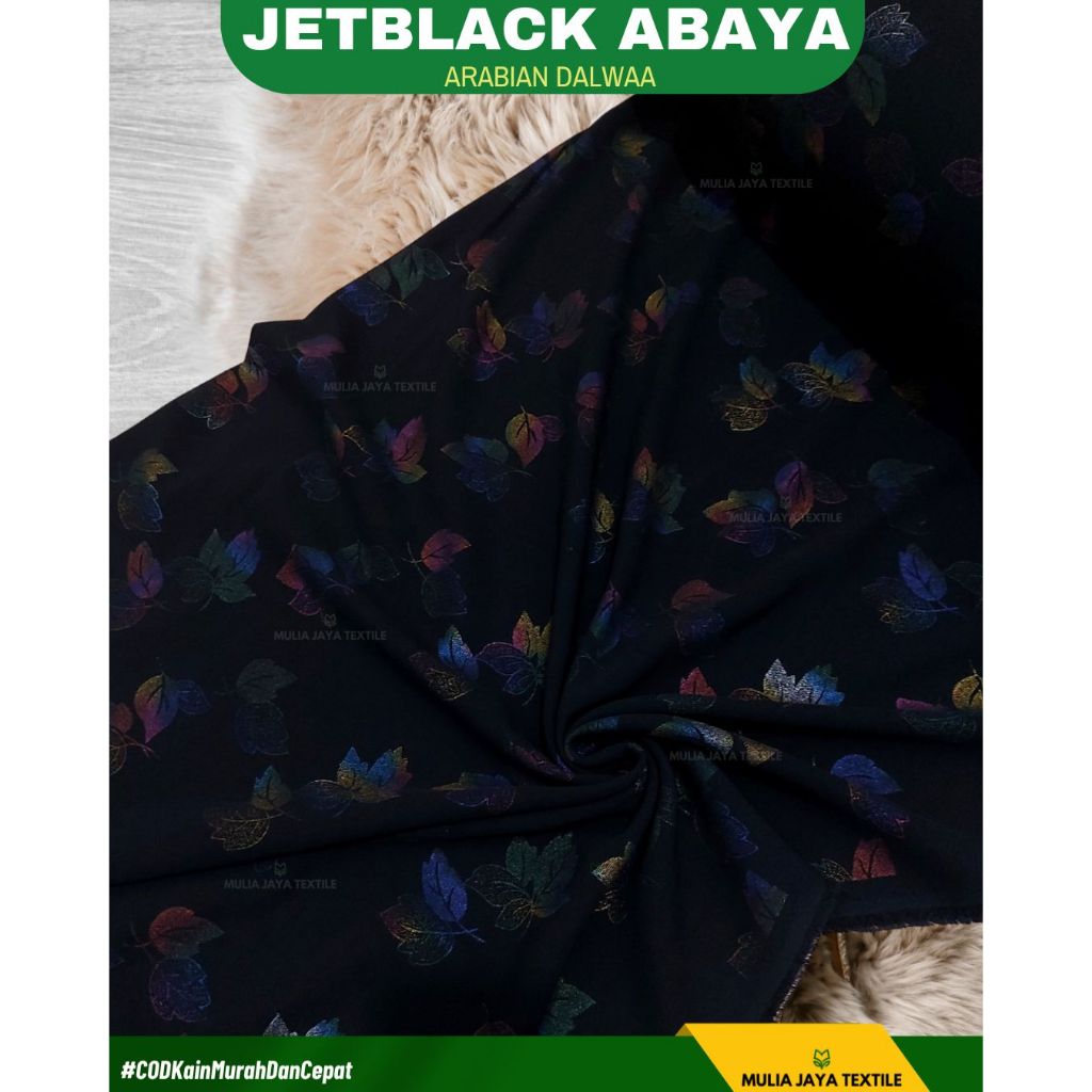 Kain Arabian Jetblack Abaya premium Motif Gamis Arab Halus Khusus Hitam JTBAD