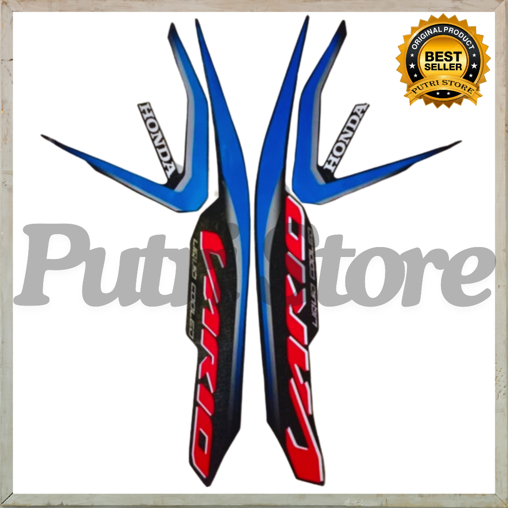 Stiker Striping Honda Vario 125 2019 Biru Full list body motor Vario 125 2019
