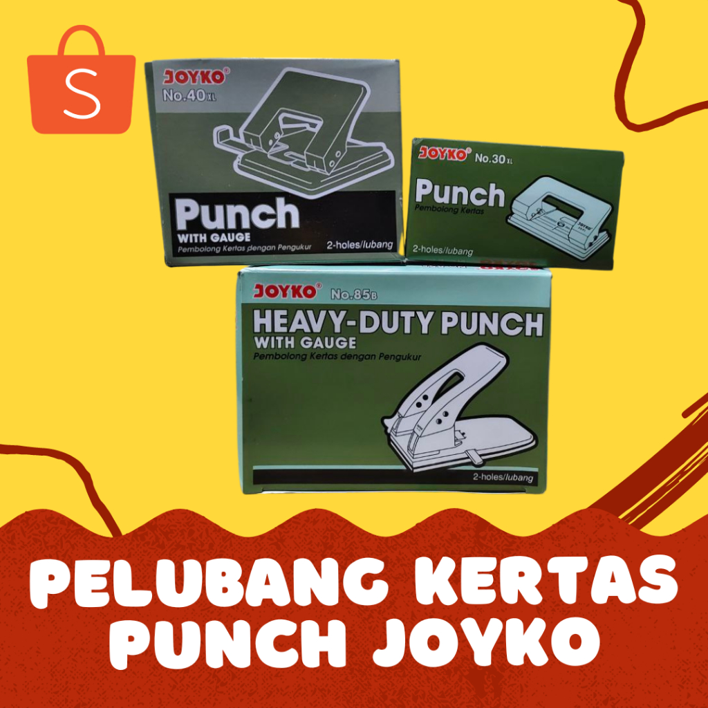 

Pelubang/Pembolong Kertas (Pervorator) Punch & Heavy Duty Punch Joyko No. 30XL, No. 40XL, No. 85B