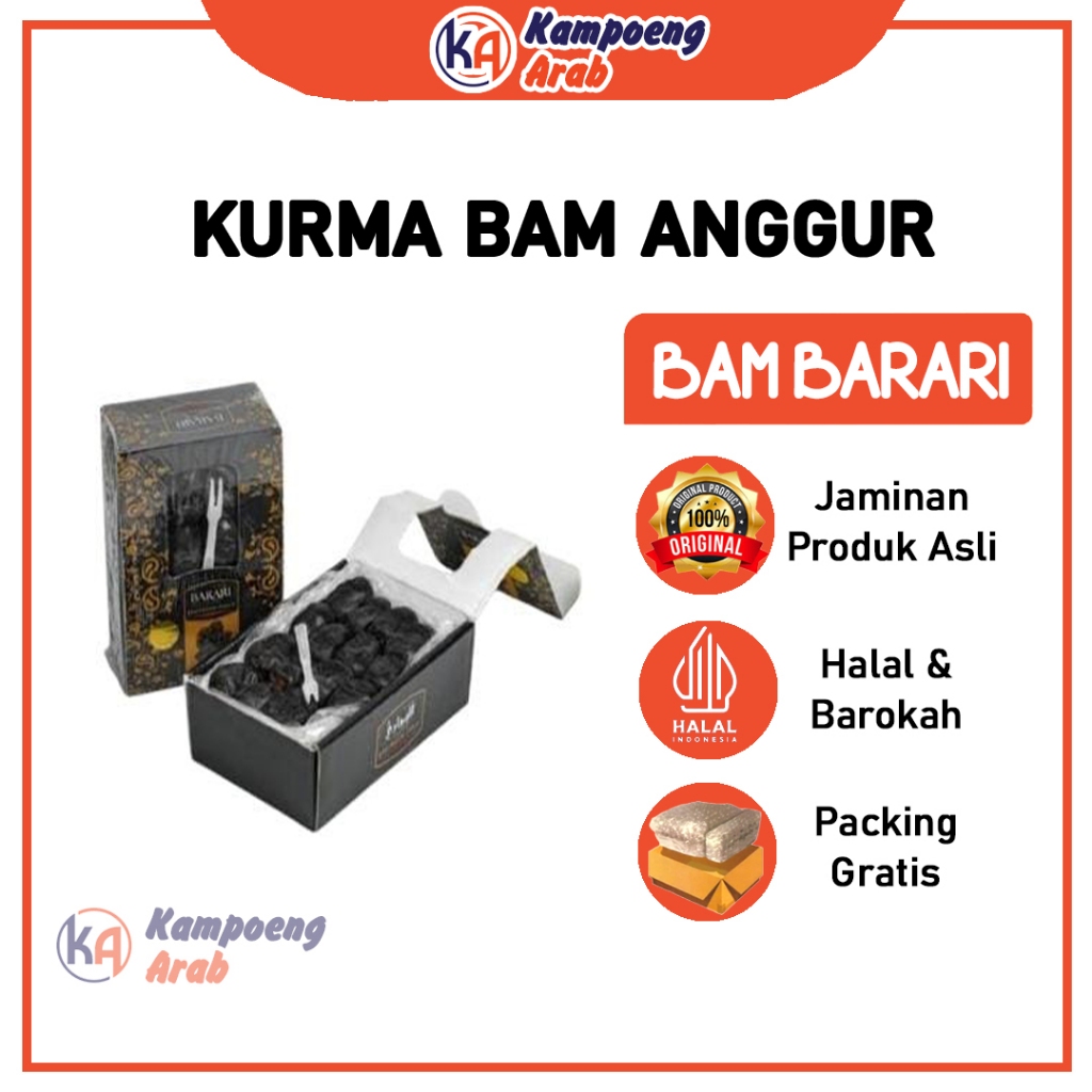 Kurma Anggur BAM BARARI Premium Dates Kurma Black Diamond Original dan fresh