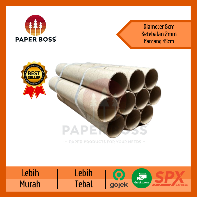 

Selongsong / Bobin / Paper Core /Cones / Packing Sticker / Packing Joran / Packing Poster 8 x 45 cm & 8 X 60 cm