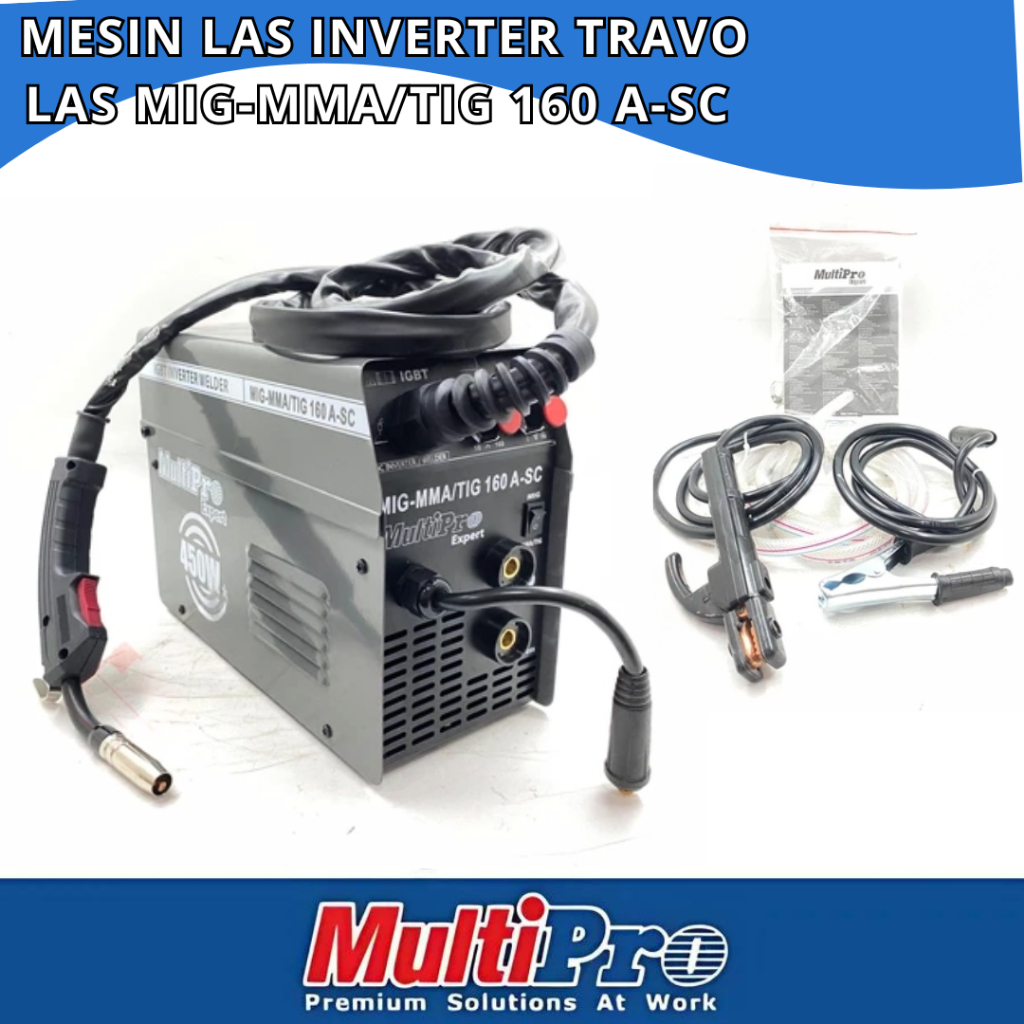 MULTIPRO Mesin Las Inverter Travo Las MIG-MMA / TIG 160 A-SC Trafo Las 3 in 1 Mesin Las 450 watt