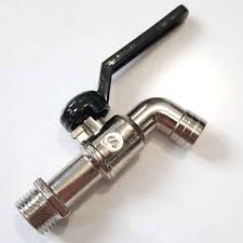 Kran Air Gagang Hitam Tembok/Kran Air Bola Kran Tembok 1/2, 3/4