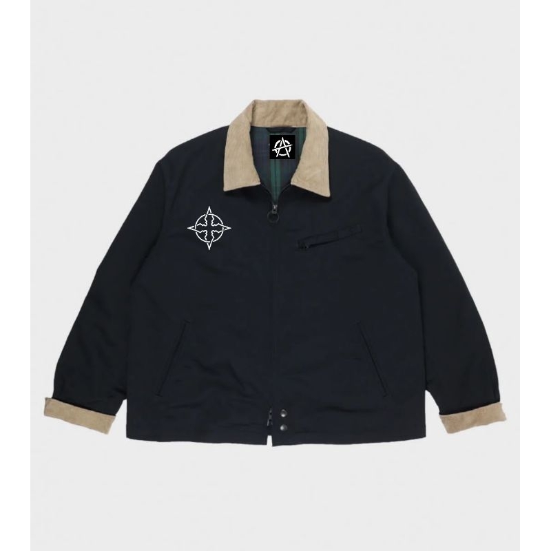 NET - CORNERS/Work Jaket Canvas Pria Hitam