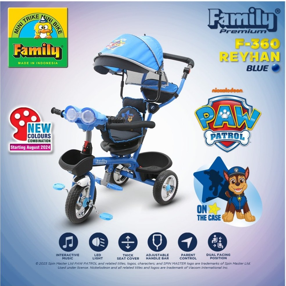 Family Sepeda Roda Tiga Anak Sepeda Roda 3 Bayi Tricycle Anak Sepeda Anak REYHAN F-360
