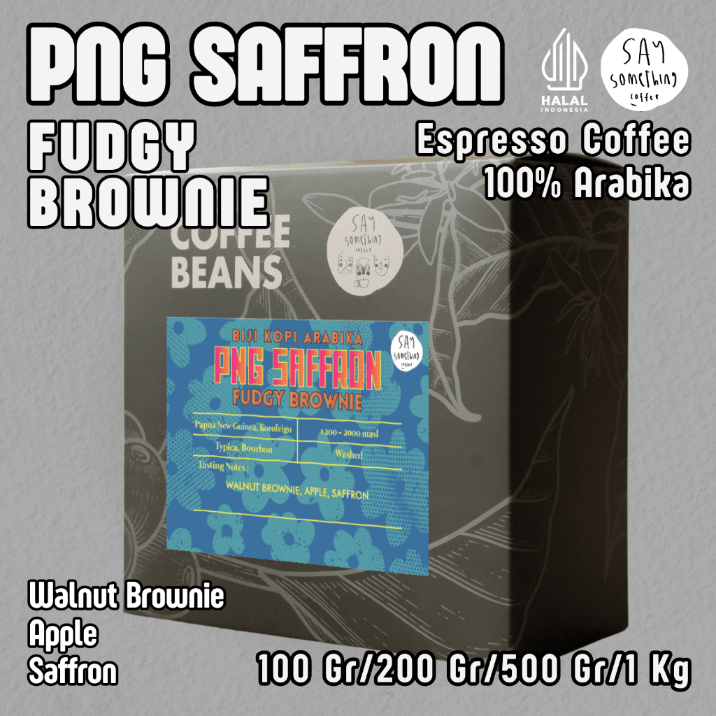 

Say Something Coffee Biji Kopi Arabika PNG Saffron Fudgy Brownie - Espresso