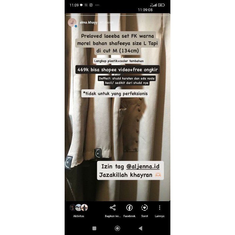 laeeba set FK warna Morel aljenna