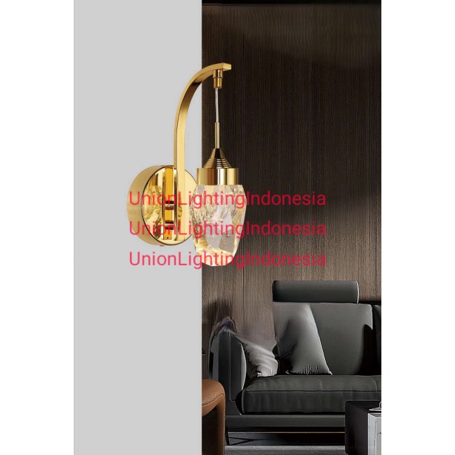 SL8705-1 LAMPU DINDING HIAS KRISTAL MINIMALIS MODERN TERAS RUMAH SUDUT DALAM RUANGAN RESTORAN DLL WA