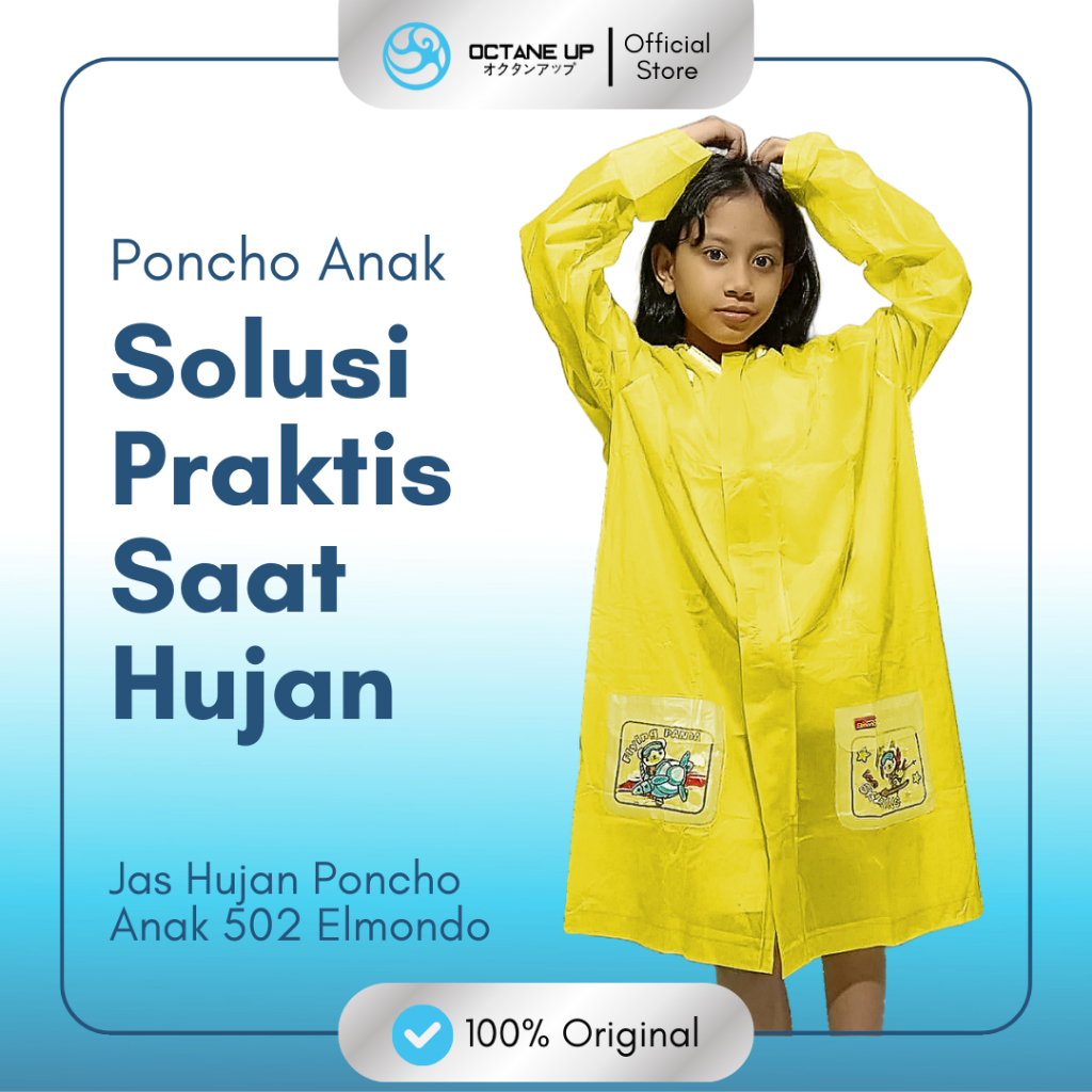 Jas Hujan Poncho Anak Remaja Elmondo 502 Premium Octane Up