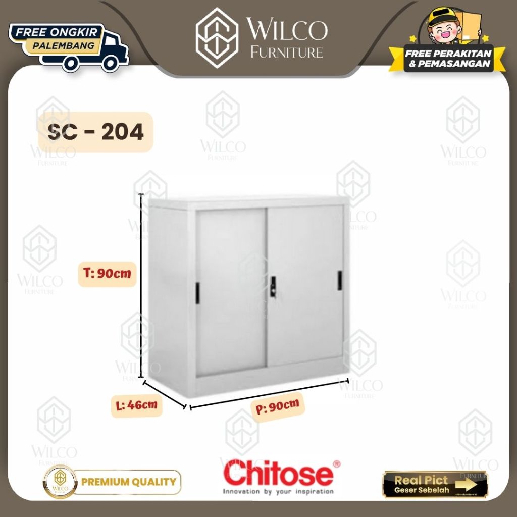 Lemari Arsip Besi Pendek Sliding/ Filling Cabinet SC 204 Chitose