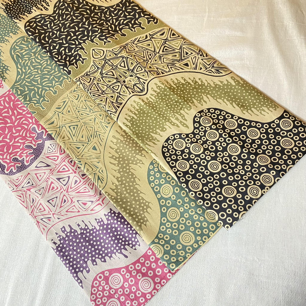 Kain Batik Katun Printing Pastel Abstrak