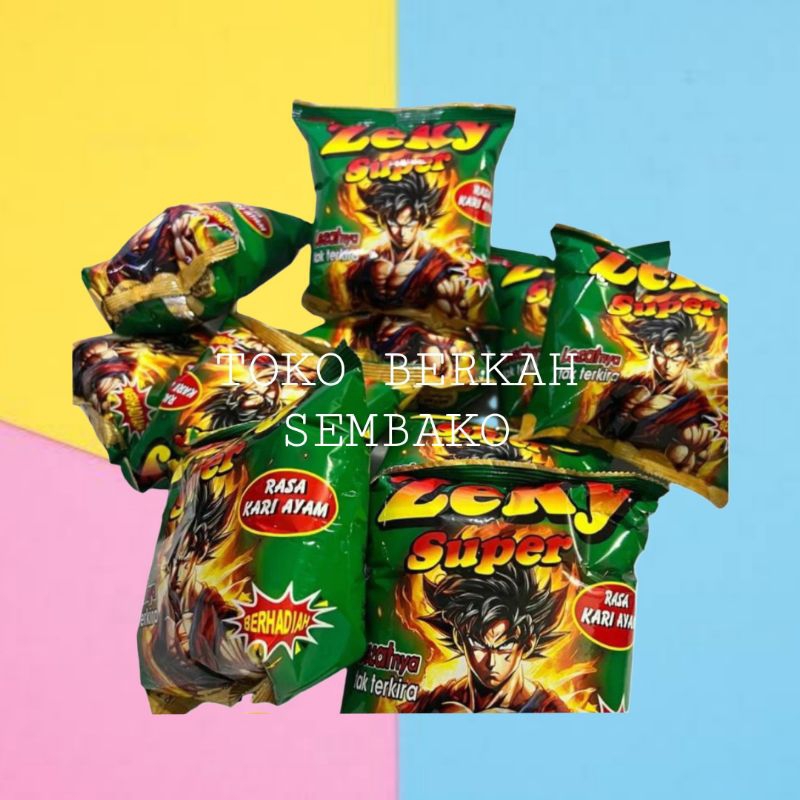 

(PACK) Chiki ZEKY Super Kari Ayam Snack Lezat 18gr Isi 10Pcs