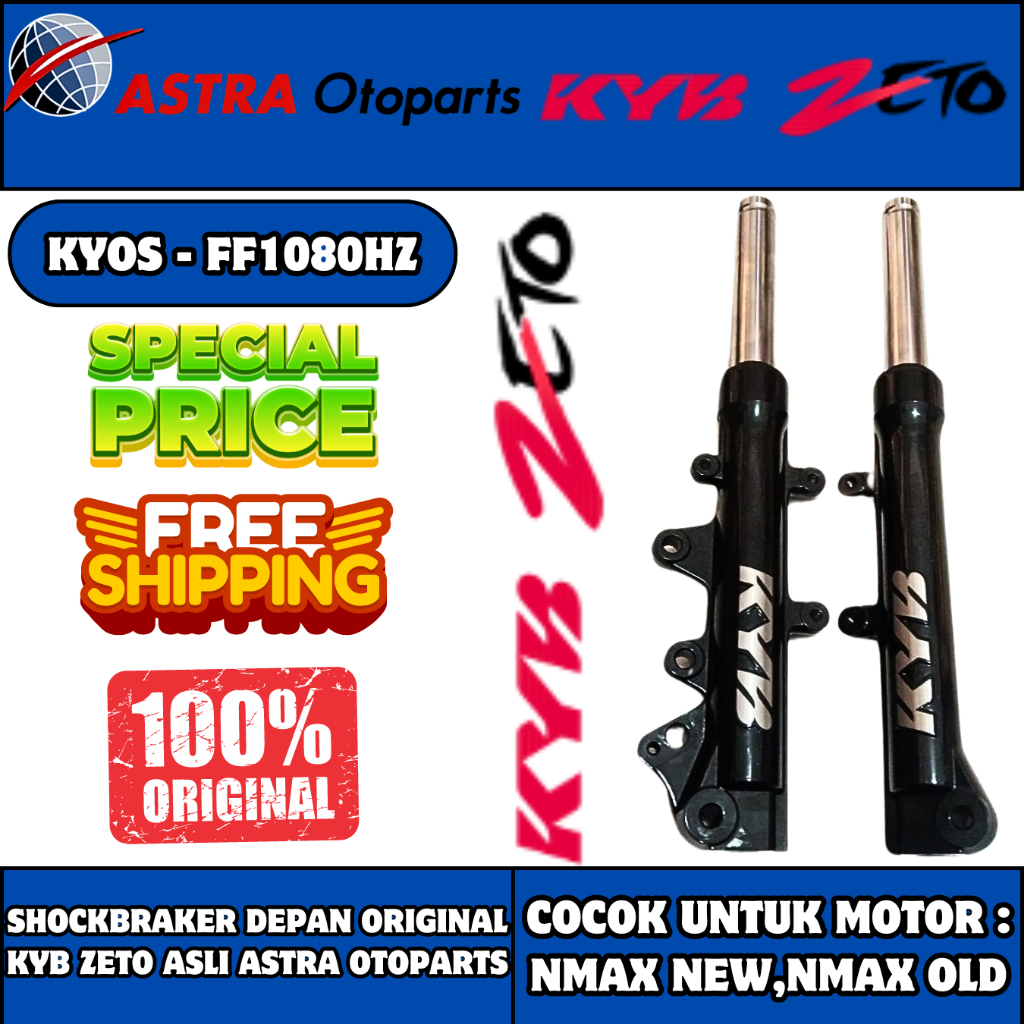 SHOCKBREAKER , SHOCK DEPAN + TABUNG KAYABA KYOS-FF1080 SERIES UNTUK YAMAHA NMAX NEW / NMAX OLD / N M
