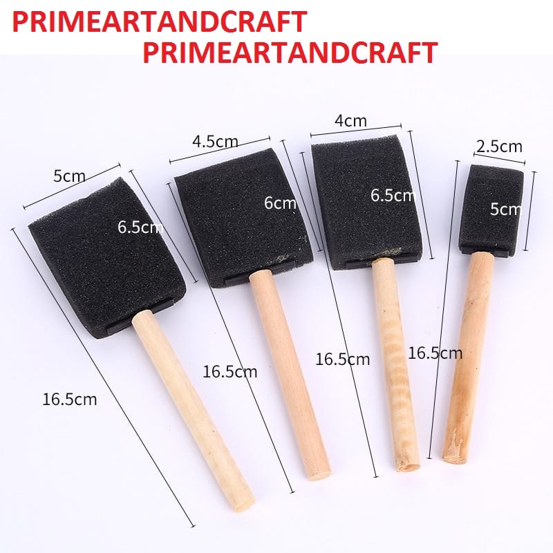 

Kuas Busa KOTAK / Foam /Spons/ Sponge / Decoupage Flat / Square Brush Set 4