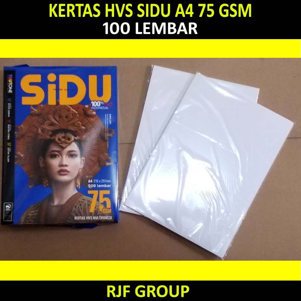 

KERTAS HVS SIDU A4 75 gsm 100 LEMBAR