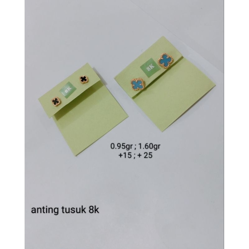 anting tusuk emas (giwang) Van cleef 8 karat