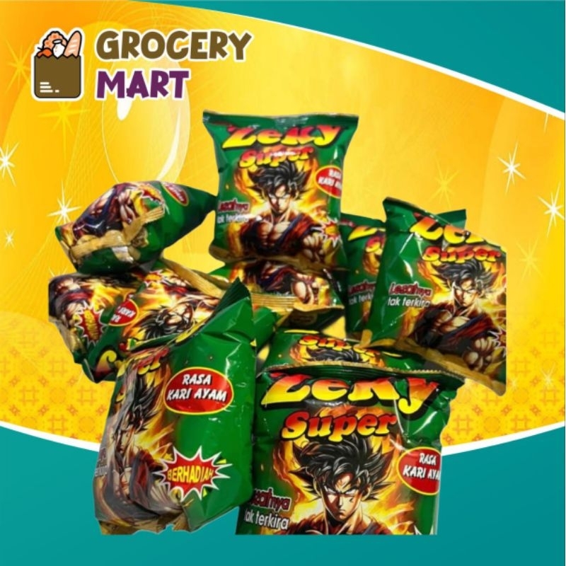 

(PACK) Chiki ZEKY Super Kari Ayam Snack Lezat 18gr Isi 10Pcs