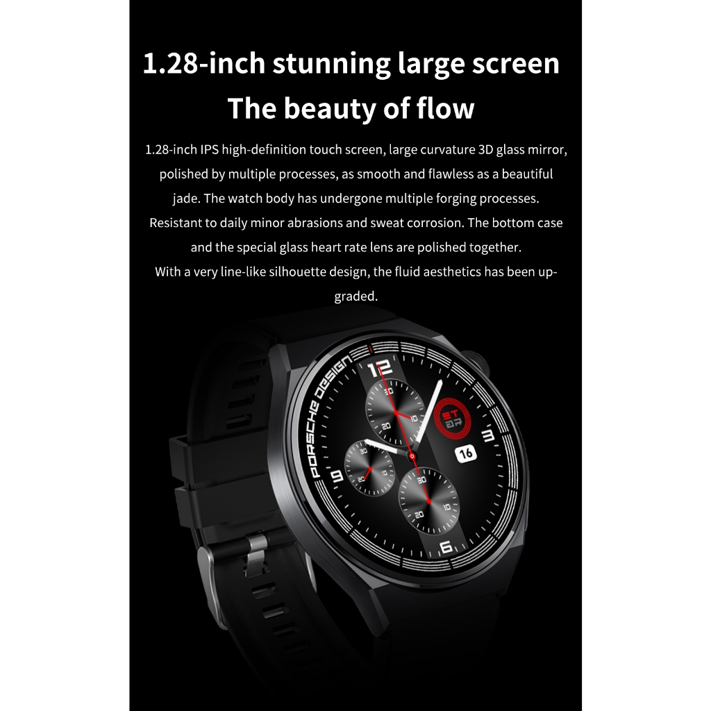 HOT SALE COD100%Original Samsung Smartwatch GT8 Porsche GPS NFC Smart Watch 1.28 inch Screen