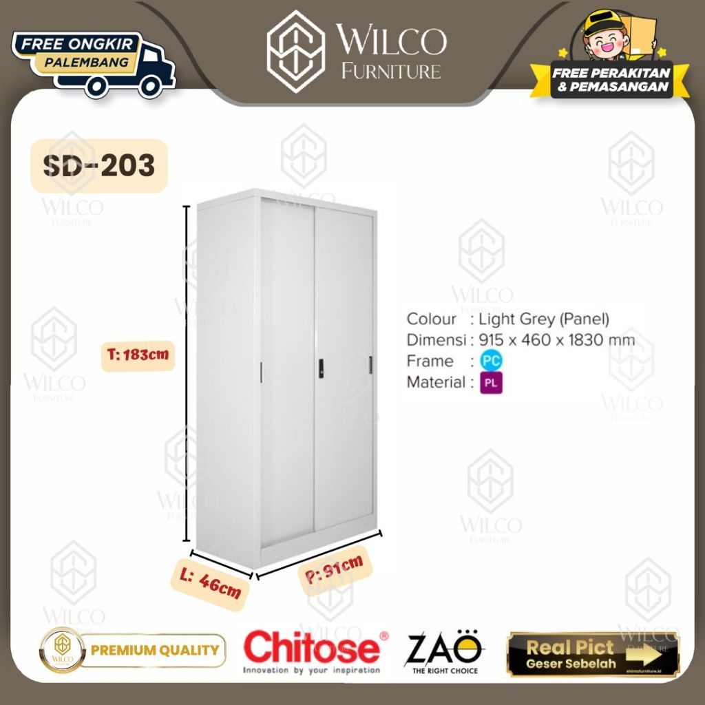 Lemari Arsip Sliding/ Filling Cabinet SD 203 Chitose