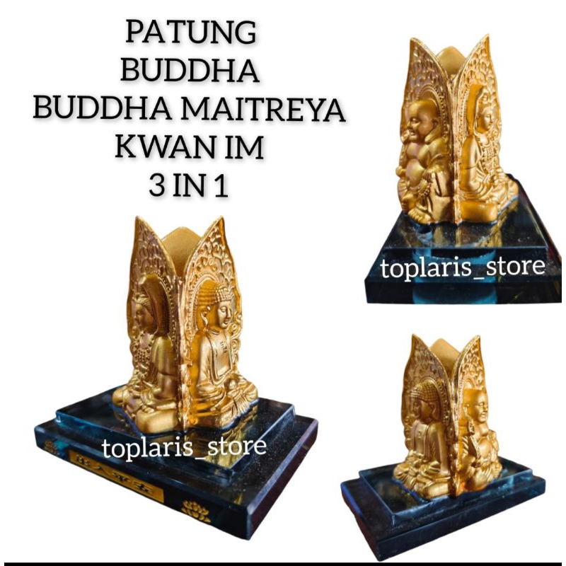Patung Buddha Maitreya Kwan Im 3 in 1 Mobil