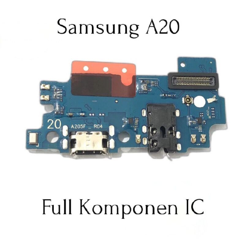 Flexible Konektor Charger Samsung A20 / A205F Original Ada Ic nya Board Charger Papan Cas Mic Hf + I