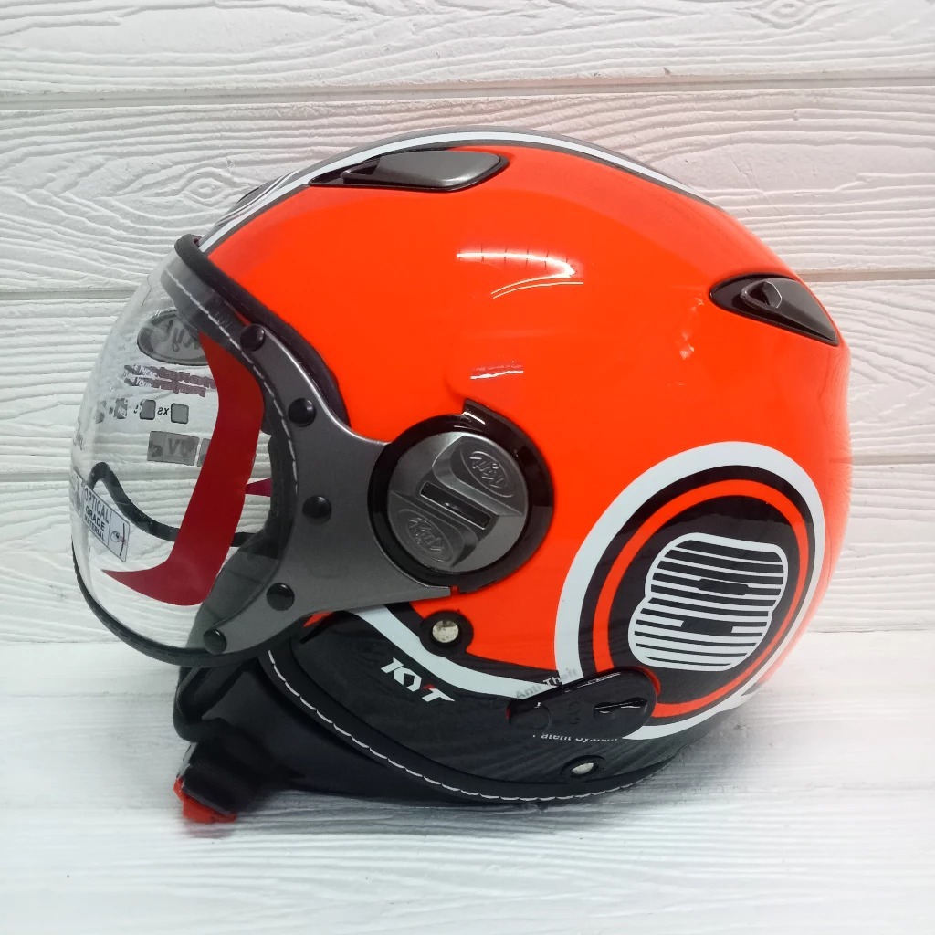 HELM KYT ELSICO SUPER FLUO #1 RED FLUO KYT RETRO RED FLUO ORIGINAL