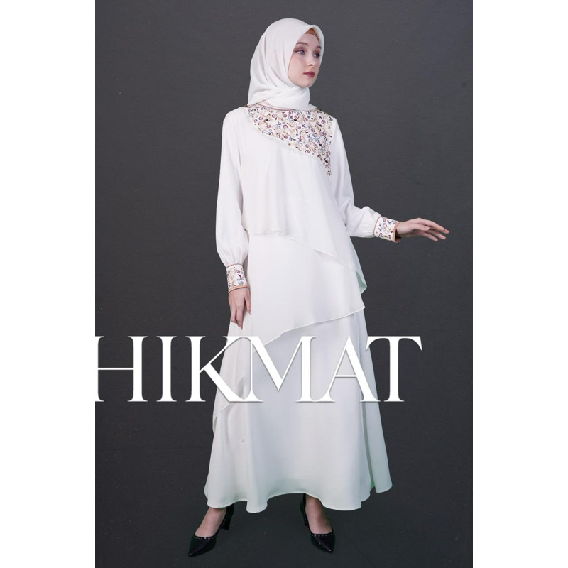 READY SIAP KIRIM ABAYA White BY HIKMAT FASHION