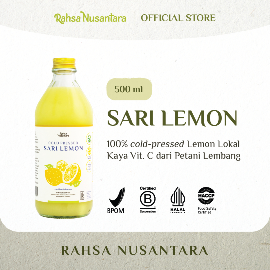 

Sari Lemon 500mL | BPOM - Premium Juice Murni Lokal Asli by Rahsa Nusantara