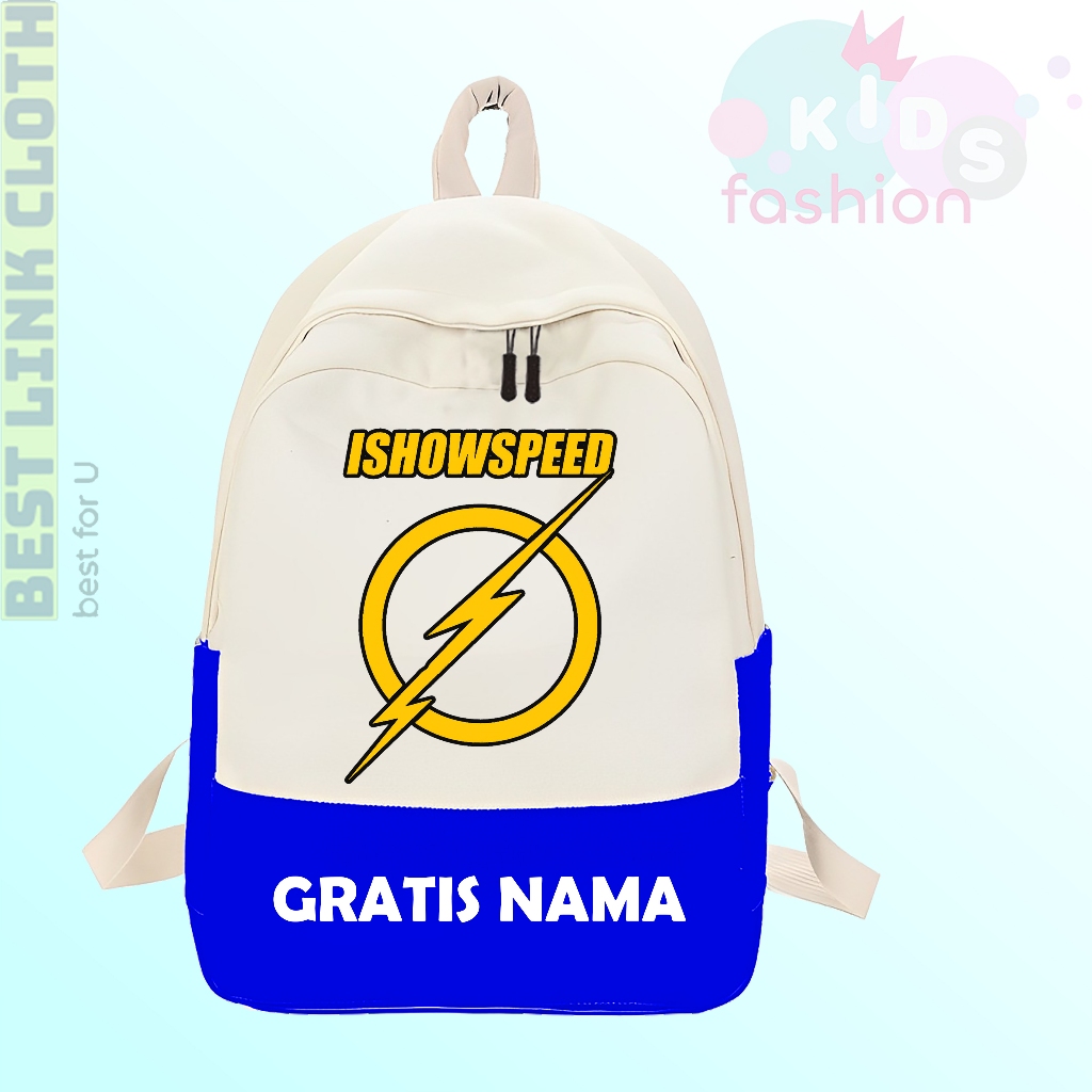 Tas Anak Sekolah TK SD IshowSpeed Logo Free Nama