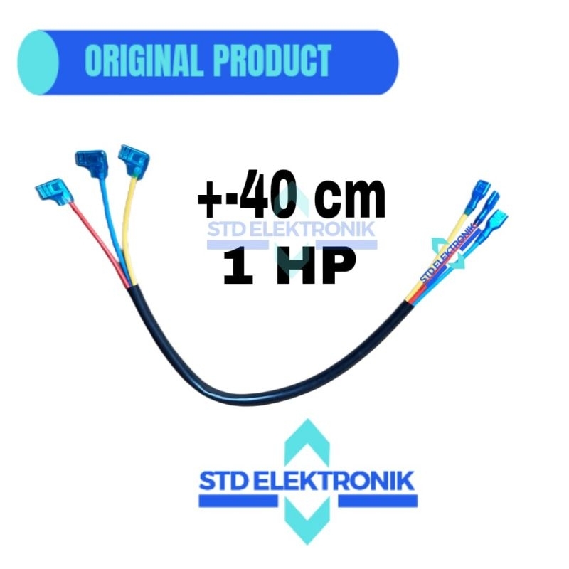 Kabel kompresor AC 1 HP 3 kabel panjang +- 40 cm - Soket kabel kompresor AC 450/750 VAC