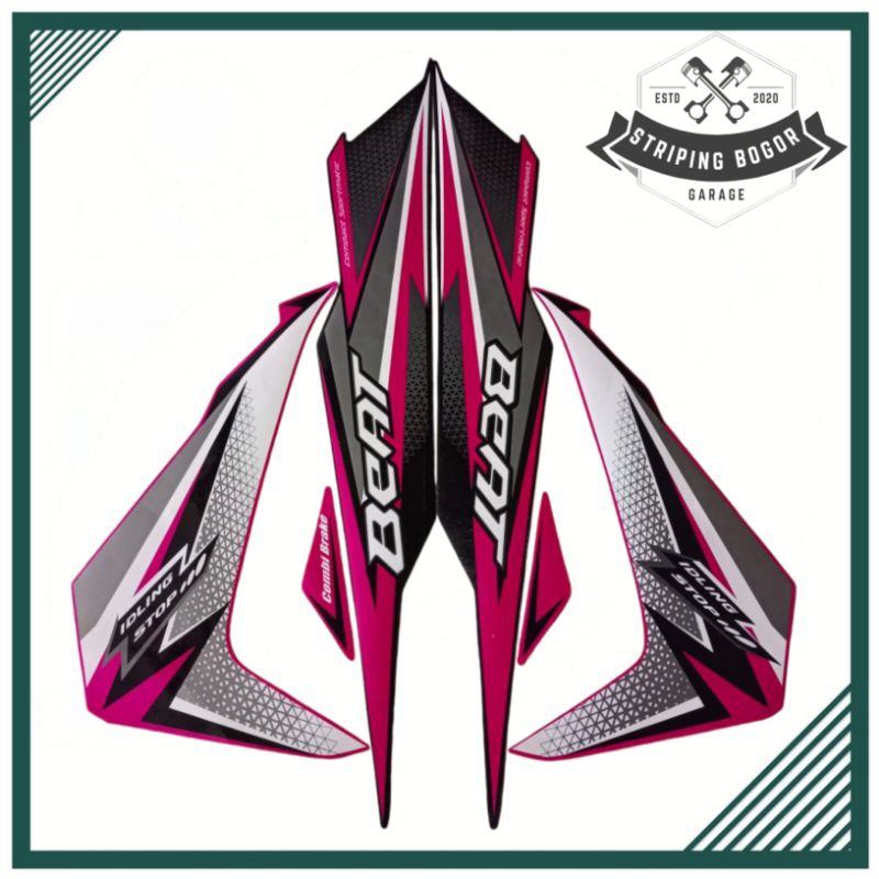 STRIPING HONDA BEAT FI ESP ISS IDLING THN 2018 LIST PINK MAGENTA
